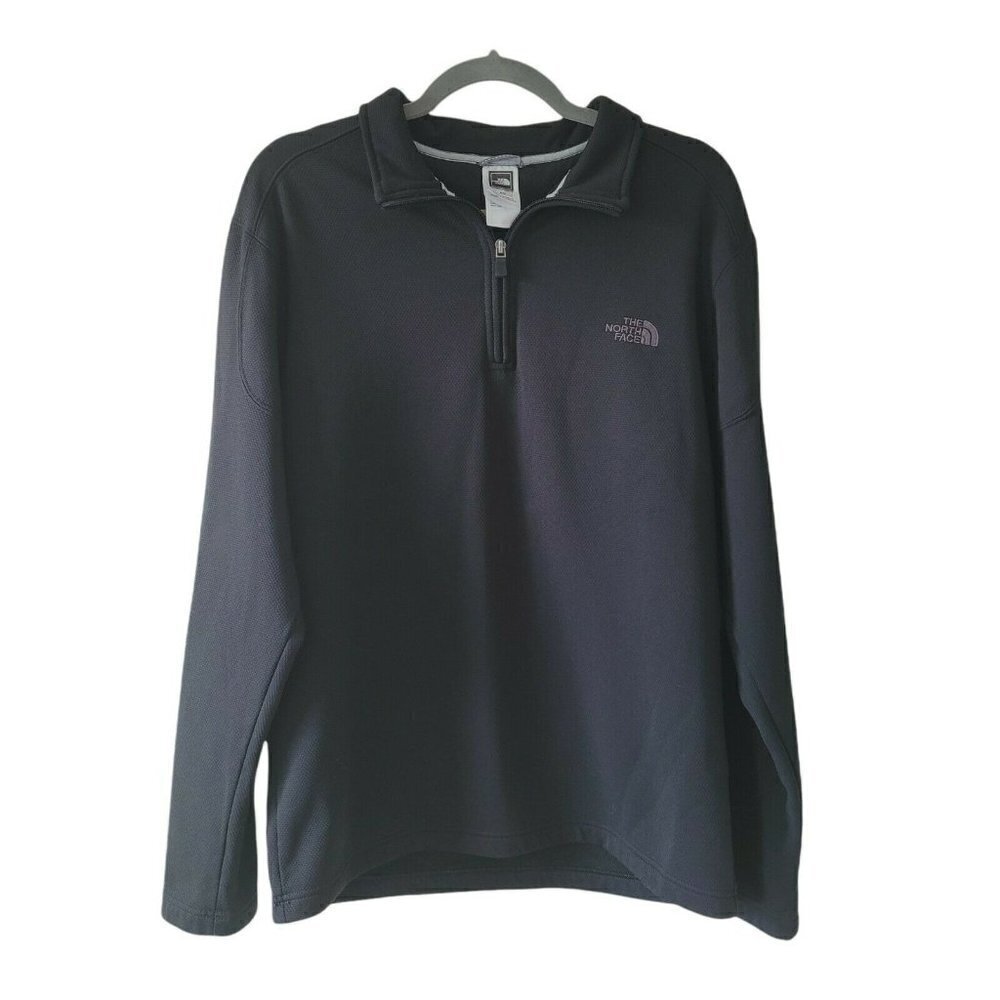 The North Face Men's TKA Stealth 1/4 Zip Sweatshirt Fleece Lined Black Medium